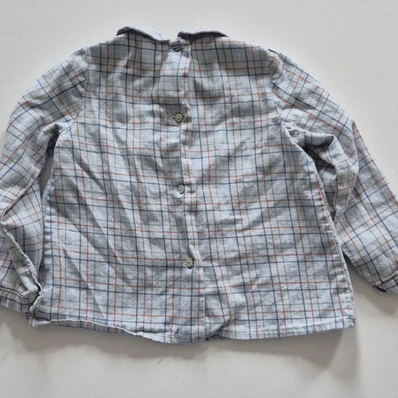 Pepa London Plaid Peter Pan Collar Button Down Shirt Blouse - Picture 5 of 8